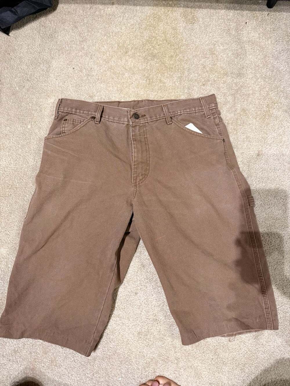 Dickies Brown Duck Canvas Carpenter Utility Shorts 34 waist